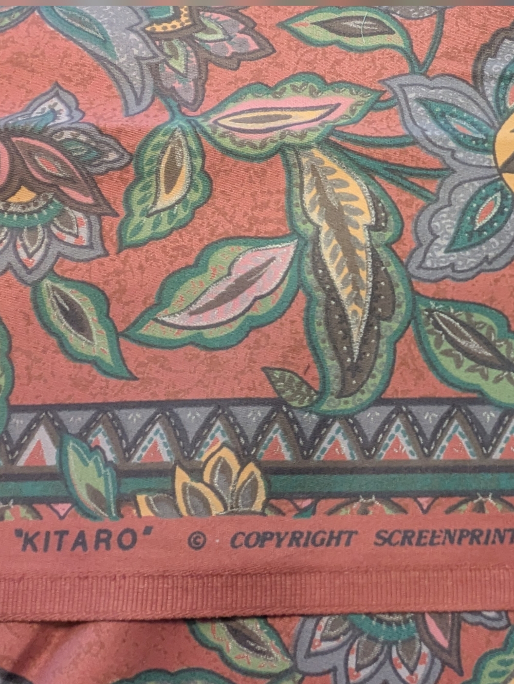 "Kitaro" Screenprint Decor Fabric Unused - 57" wide x 44" long